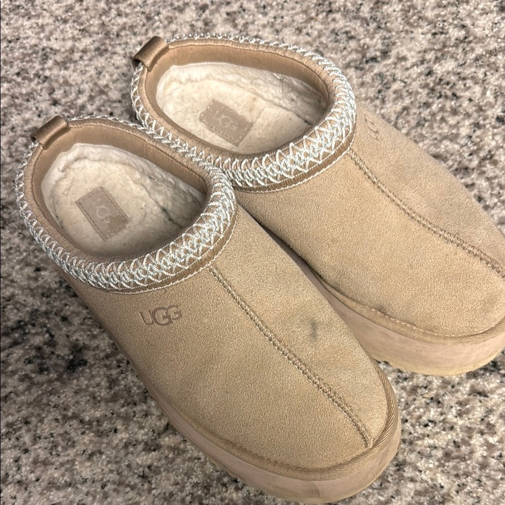 UGG Tan Suede Slip-On Shoes